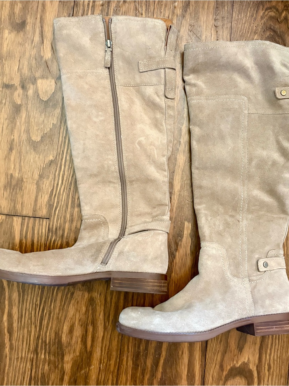 Franco Sarto Classic Tall Suede Boots in Light brown